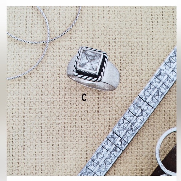 NEW Silpada Vintage .925 Sterling Silver Square Top Grade CZ Braided Edge - Picture 9 of 11